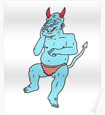 Blue Blue Monster Poster