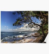 The Beach At Kapaa Poster