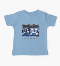 BLACK AND WHITE GEOMETRIC OUTDOOR CHESS BOARD GAME Baby Tee