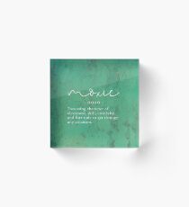 Bloque acrílico Definición de Moxie - Textura verde