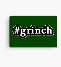 Grinch - Christmas - Hashtag - Black & White Canvas Print