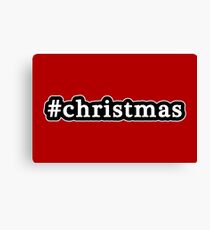 Christmas - Hashtag - Black & White Canvas Print
