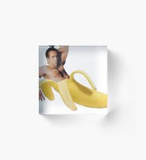 Nicolas Cage In A Banana - Original Yellow Acrylic Block