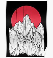 The red sun and the mountain Poster