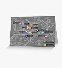 Sherlock Tube Map (Dark) Greeting Card