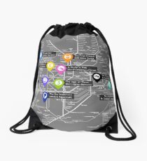Sherlock Tube Map (Dark) Drawstring Bag
