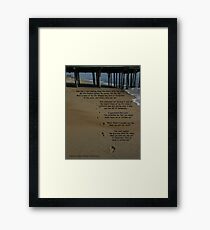 footprints in the sand with poem Framed Print
