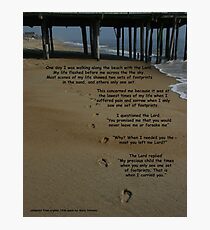 footprints in the sand with poem Photographic Print