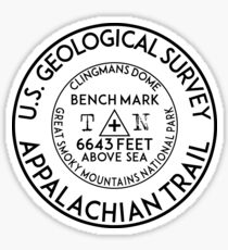 APPALACHIAN TRAIL BENCHMARK CLINGMANS DOME GREAT SMOKY MOUNTAINS NATIONAL PARK TENNESSEE GEOCACHING Sticker