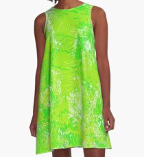 Green Paint A-Line Dress