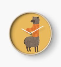 Llama In A Scarf Keeping Warm Clock