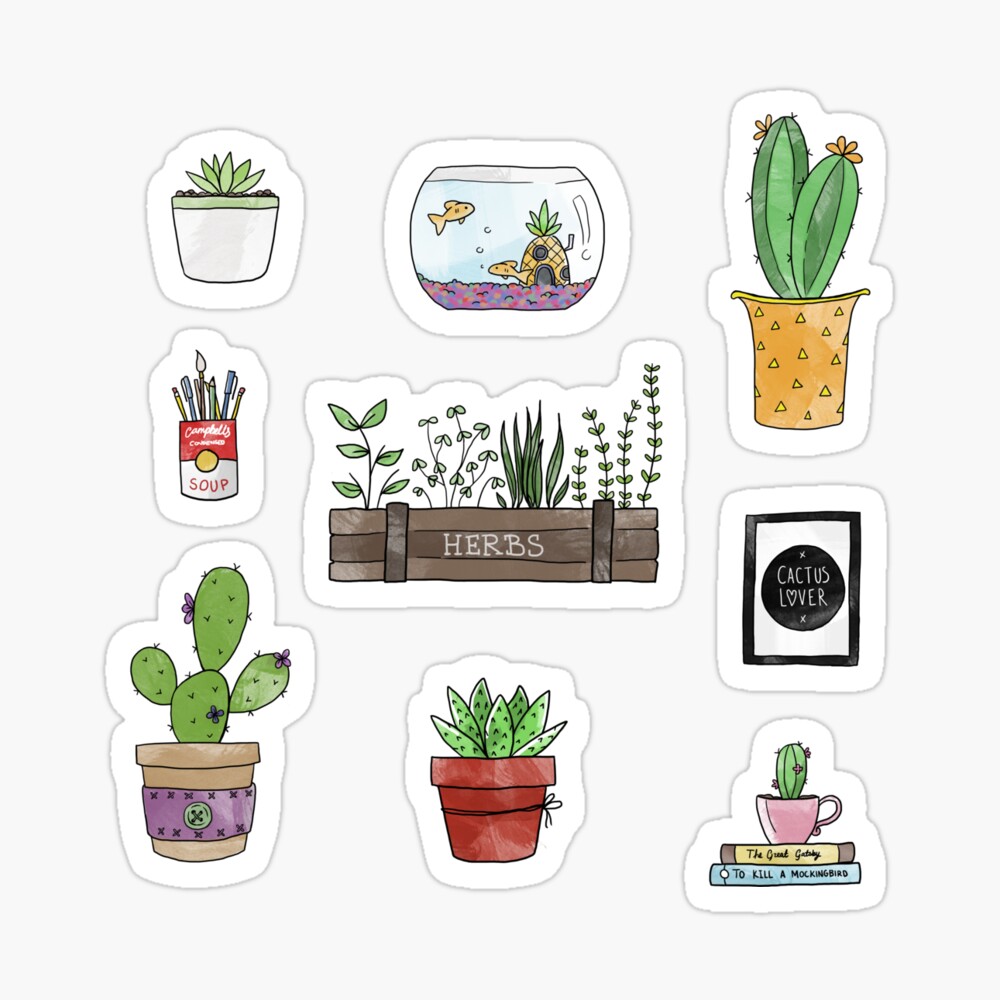 Cactus & Friends Desk Sticker
