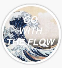 HIPSTER HOKUSAI :: GO WITH THE FLOW Sticker