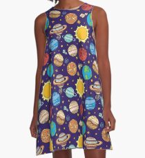 Sonnensystem A-Linien Kleid
