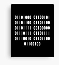 Hello World - Binary Canvas Print