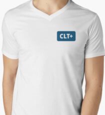 Blue CLT+ logo Men's V-Neck T-Shirt