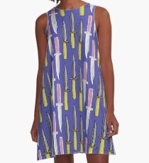 Double Knives in Purple A-Line Dress