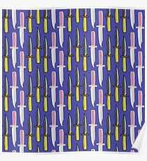 Double Knives in Purple Poster