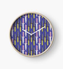 Double Knives in Purple Clock