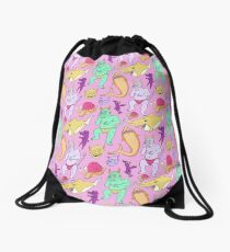 Paisley Pink Monsters Drawstring Bag