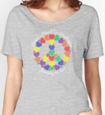 Women's March On Washington Rainbow Heart Peace Sign Women's Relaxed Fit T-Shirt