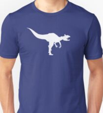 Cryolophosaurus Dinosaur Silhouette (White) Unisex T-Shirt