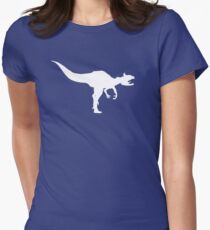 Cryolophosaurus Dinosaur Silhouette (White) Women's Fitted T-Shirt