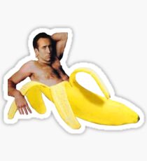 Nicolas Cage In A Banana - Bright Yellow Sticker
