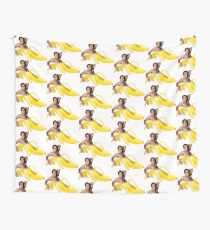Nicolas Cage In A Banana - Bright Yellow Wall Tapestry