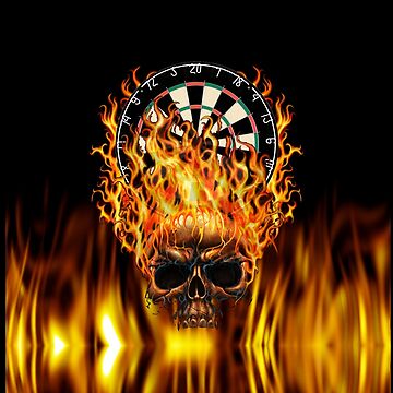 Artwork thumbnail, Flaming Skull Dartboard by mydartshirts