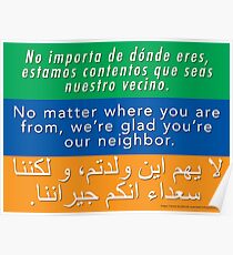 Welcome Your Neighbors - Spanish, English, Arabic Poster