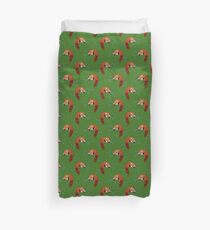 Sleeping Red Panda Green Pattern Duvet Cover