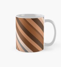 Rustic/Earthy Brown, Grey and Beige Stripes Mug