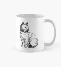Gezeichneter Effekt der Katze Hand Tasse