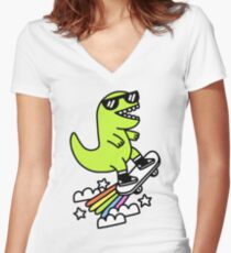 Rad Rex Women's Fitted V-Neck T-Shirt