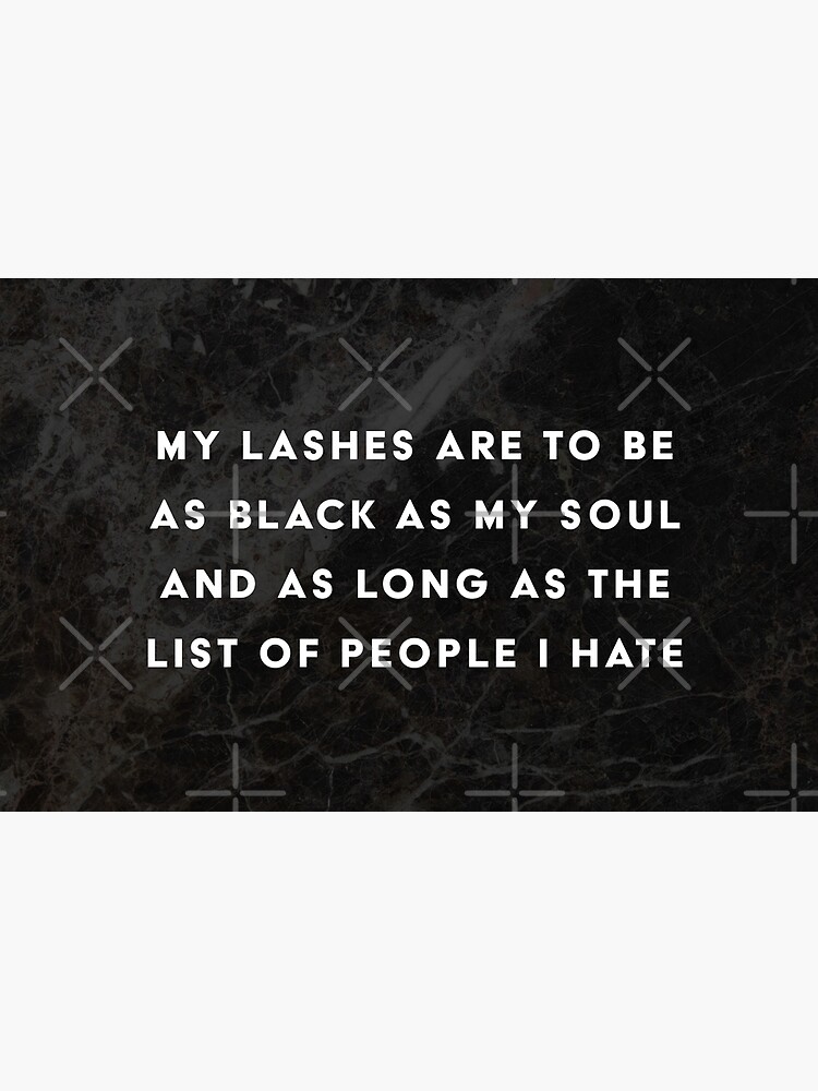 Lashes Quote Black Marble Makeup Bag by theroyalsass