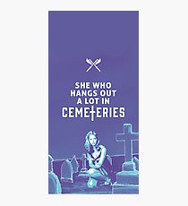buffy: she who hangs out a lot in cemeteries Photographic Print