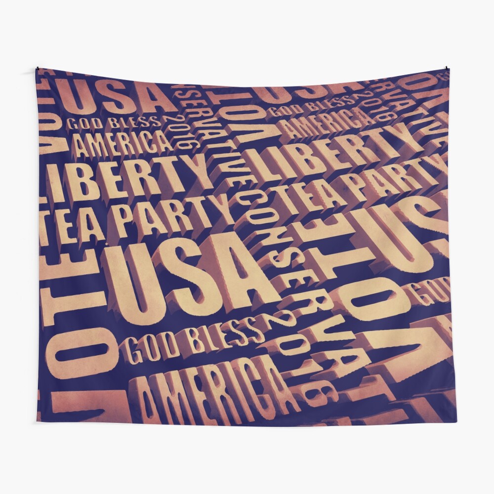 Tea Party Text Wall Tapestry
