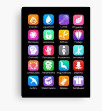 Potter Spell Icons Canvas Print