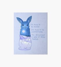 "It's Okay to Be Scared" Night Snow Rabbit Art Board