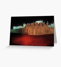 Poppies at the Tower of London - At Night #2 Greeting Card