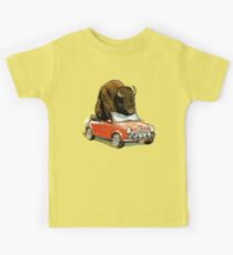 Bison in a Mini. Kids Tee