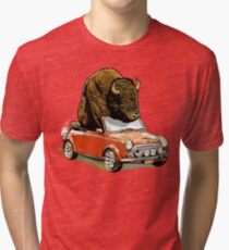 Bison in a Mini. Tri-blend T-Shirt