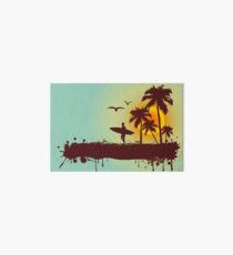Surfer on tropical background Art Board