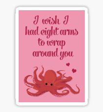 Octopus Valentine's Day Card Sticker