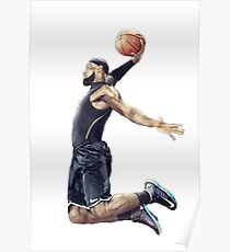 LeBron James Dunking Collection Poster