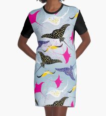 Nahtloser Muster Stingray T-Shirt Kleid