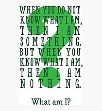 Riddle me this... (tall) Photographic Print