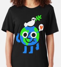 World Peace & Love Slim Fit T-Shirt