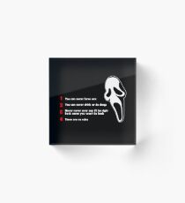 Scream: Randy's rules Acrylic Block